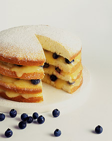 Image of Lemon Layer Cake With Curd And Blueberries, Martha Stewart