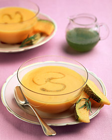 Chilled Cantaloupe Soup with Tarragon Syrup