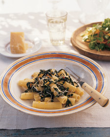 Rigatoni with Swiss Chard and Mache, Fennel, and Orange Salad