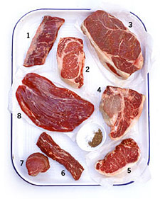 steak cuts outline