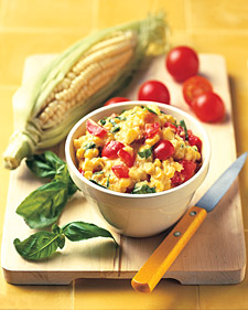 Corn Dip with Tomatoes and Basil