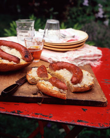 Grilled Kielbasa Ring with Sauerkraut