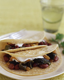 Pinto Bean and Poblano Tacos