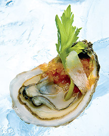 Image of Oysters With Bloody Mary Granita, Martha Stewart