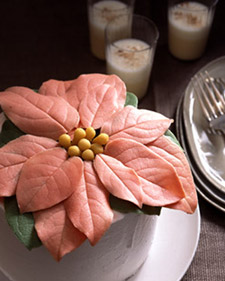 Orange Spice Cake  with White Chocolate Poinsettia Topper