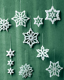 Wax Snowflake Ornaments Wax Snowflake Ornaments: Martha Stewart