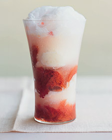 Rhubarb Float with Buttermilk Sorbet