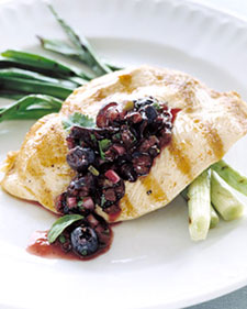 Grilled Chicken with Blueberry-Basil Salsa