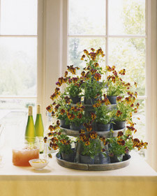 Galvanized Tiered Floral Display
