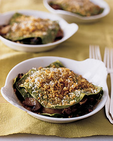 Individual Mushroom Lasagnas with Crispy Breadcrumbs