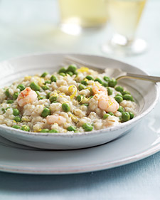 Barley Risotto with Shrimp and Peas