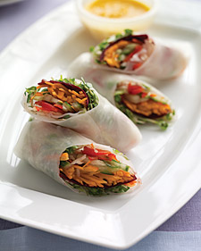 Image of Spring Rolls With Carrot-Ginger Dipping Sauce, Martha Stewart