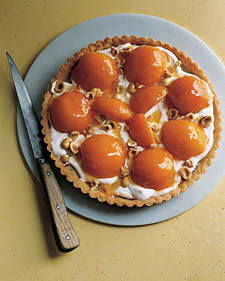 Hazelnut Frangipane Tart with Apricots and Softly Whipped Creme Fraiche