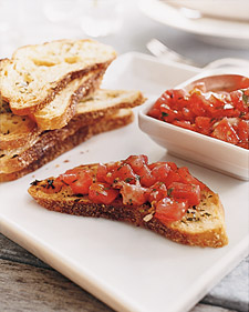 Herb Toasts and Tomato Salad