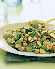 Lemony Zucchini, Chickpea, and Lima Bean Salad