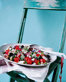 Calamari, Chile, and Watermelon Salad