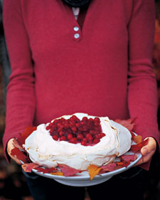 Cranberry and Vanilla Pavlova