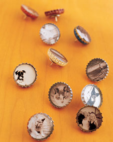 Bottle-Cap Magnets and Thumbtacks