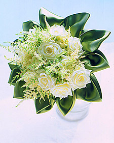 Creamy, Frothy, Snowy White Bouquets: Satin Leaves