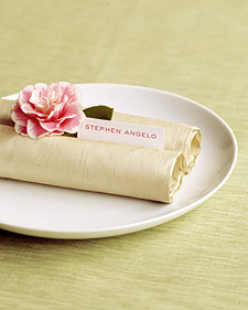 Clever Places for Place Cards: Napkin Roll