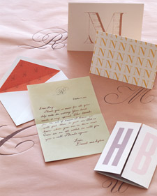 Handmade Thank-You Cards: Repeated Monogram