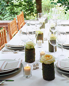 Moss-and-Rose Centerpiece