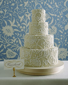 Cakes Inspired by Fabric: Crewelwork
