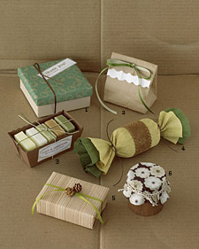 Green and Brown: Finely Wrapped Favors
