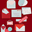 Aqua and Red: Mix-and-Match Stationery