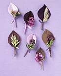 Lilac and Brown: Fall Boutonnieres