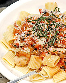 John Sierp's Rigatoni Alla Rescigno with Crab Bruschetta