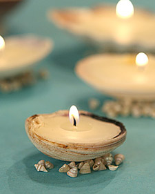 Candles in Seashells 