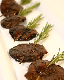 Grilled Shiitake Mushrooms on Rosemary Skewers