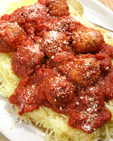 Spaghetti Squash with Turkey Meatballs