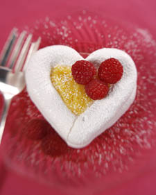 Heart-Shaped Meringues Filled with Passion Fruit Curd