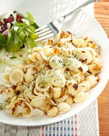 Orecchiette with Caramelized Cauliflower, Shallots, and Herbed Breadcrumbs
