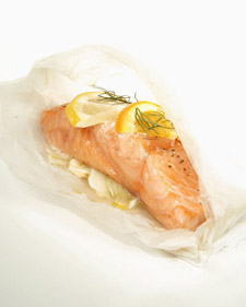 Mediterranean Salmon Cooked in Parchment 