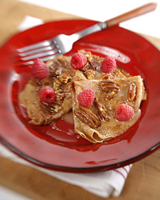 Buttered Crepes with Caramel and Pecans