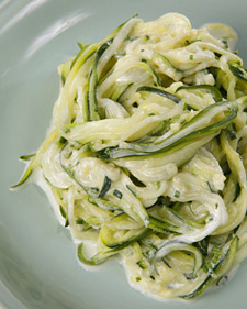 Zucchini Spaghetti with Creamy Lemon-Chive Dressing 
