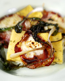 Polenta with Capocollo, Robiola, and Ramps