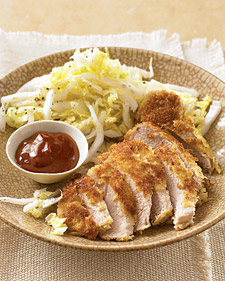 Image of Panko-Crusted Pork Chops With Napa Salad, Martha Stewart