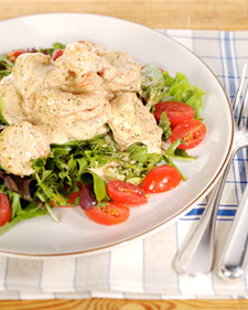 Emeril's Shrimp and Avocado Salad with New Orleans-Style Remoulade Sauce and Baby Greens