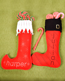 Felt Punched Stocking: Martha Stewart