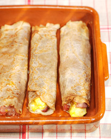 Image of Buckwheat Crepes With Eggs, Ham, And Gruyere, Martha Stewart