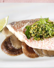 Red Snapper with Ginger-Scallion Relish