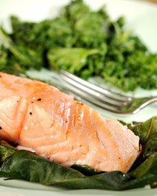Salmon Wrapped in Fig Leaves