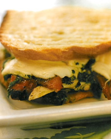 Chicken Breast with Roasted Peppers and Mozzarella Panini