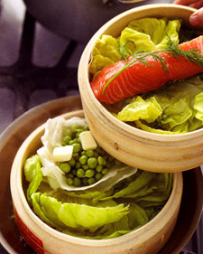 Image of Steamed Salmon With Peas, Martha Stewart