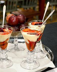 Tapioca Pudding with Glazed Plums
