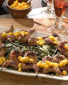 Grilled Quail with Sesame Dressing